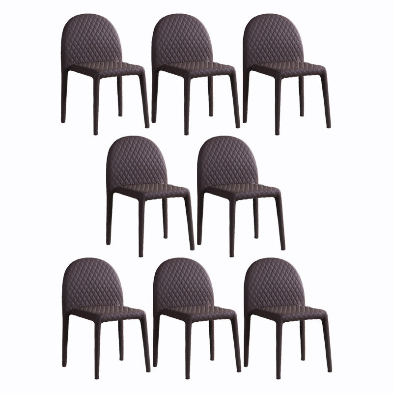 Minimalistischer fester Rücken ohne Armlosen Esstuhl Leder -Essstuhl für Zuhause