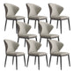 Minimalist Wingback Armless Dining Chair Faux Leather Side Chair Grey 8 Piece Set Clearhalo 'Dining Chairs' 'Dining Tables & Seating' 'dining_chair' 'furn' 'furn_dining_chair' 'Furniture' 'Kitchen & Dining Furniture' 5226679