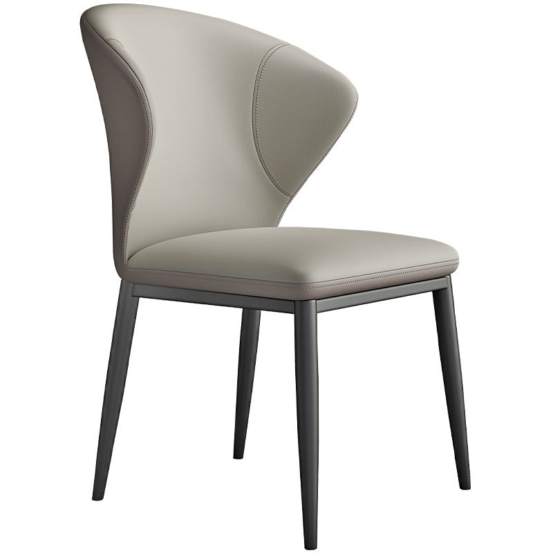 Minimalist Wingback Armless Dining Chair Faux Leather Side Chair Clearhalo 'Dining Chairs' 'Dining Tables & Seating' 'dining_chair' 'furn' 'furn_dining_chair' 'Furniture' 'Kitchen & Dining Furniture' 5226682