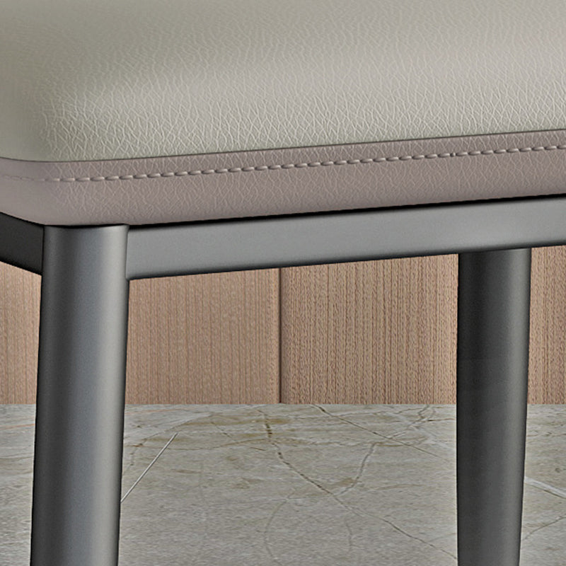 Minimalist Wingback Armless Dining Chair Faux Leather Side Chair Clearhalo 'Dining Chairs' 'Dining Tables & Seating' 'dining_chair' 'furn' 'furn_dining_chair' 'Furniture' 'Kitchen & Dining Furniture' 5226684