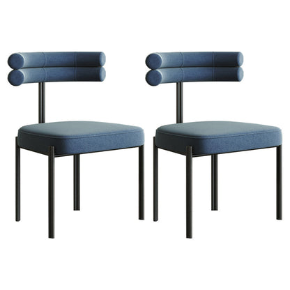 Minimalist Open Back Dining Side Chair Faux Leather Side Chair Blue 2 Piece Set Clearhalo 'Dining Chairs' 'Dining Tables & Seating' 'dining_chair' 'furn' 'furn_dining_chair' 'Furniture' 'Kitchen & Dining Furniture' 5226696