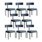 Minimalist Open Back Dining Side Chair Faux Leather Side Chair Blue 8 Piece Set Clearhalo 'Dining Chairs' 'Dining Tables & Seating' 'dining_chair' 'furn' 'furn_dining_chair' 'Furniture' 'Kitchen & Dining Furniture' 5226701
