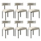 Minimalist Open Back Dining Side Chair Faux Leather Side Chair Beige 6 Piece Set Clearhalo 'Dining Chairs' 'Dining Tables & Seating' 'dining_chair' 'furn' 'furn_dining_chair' 'Furniture' 'Kitchen & Dining Furniture' 5226707