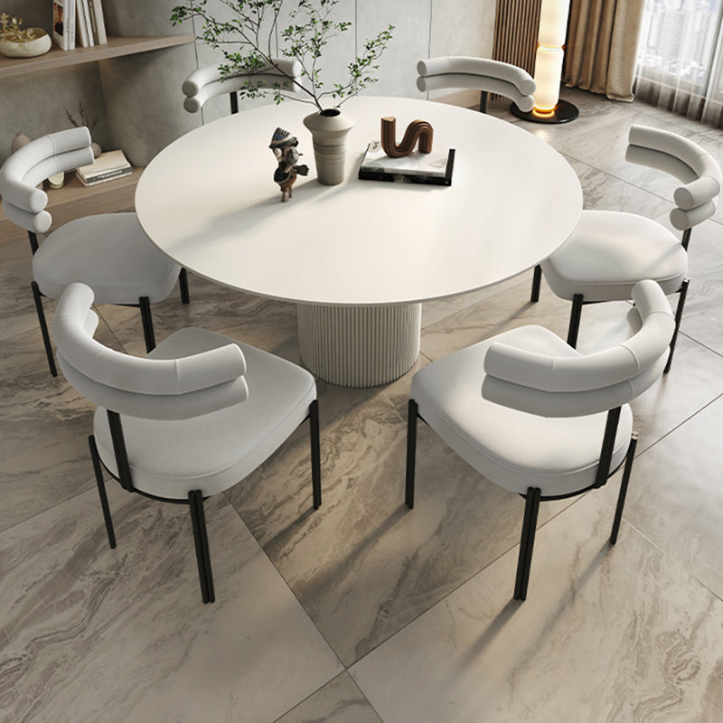 Minimalist Open Back Dining Side Chair Faux Leather Side Chair Clearhalo 'Dining Chairs' 'Dining Tables & Seating' 'dining_chair' 'furn' 'furn_dining_chair' 'Furniture' 'Kitchen & Dining Furniture' 5226713