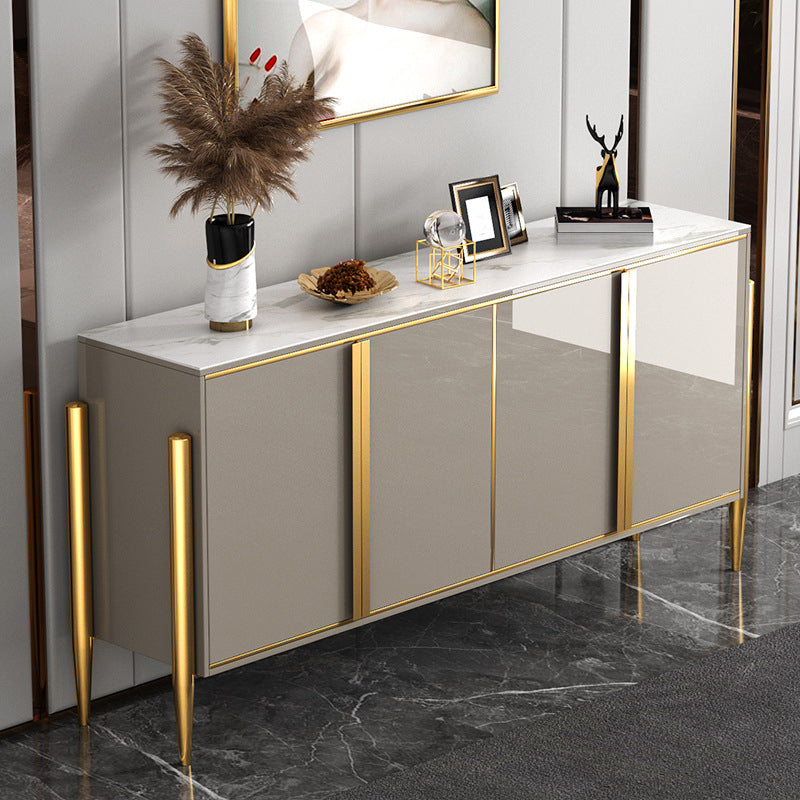 Glam Style Server Sintered Stone Sideboard with Door for Dining Room Clearhalo 'buffet_sideboard' 'Buffets & Sideboards' 'furn' 'furn_buffet_sideboard' 'Furniture' 'Kitchen & Dining Furniture' 5226717