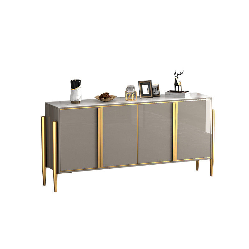 Glam Style Server Sintered Stone Sideboard with Door for Dining Room Grey Clearhalo 'buffet_sideboard' 'Buffets & Sideboards' 'furn' 'furn_buffet_sideboard' 'Furniture' 'Kitchen & Dining Furniture' 5226720