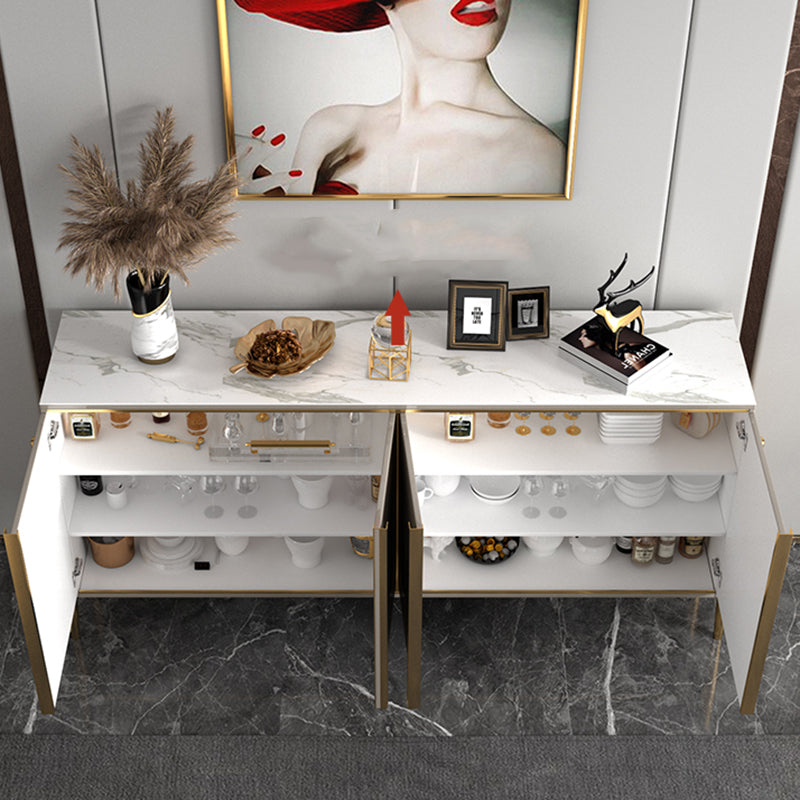 Glam Style Server Sintered Stone Sideboard with Door for Dining Room Clearhalo 'buffet_sideboard' 'Buffets & Sideboards' 'furn' 'furn_buffet_sideboard' 'Furniture' 'Kitchen & Dining Furniture' 5226731