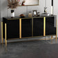 Glam Style Server Sintered Stone Sideboard with Door for Dining Room Clearhalo 'buffet_sideboard' 'Buffets & Sideboards' 'furn' 'furn_buffet_sideboard' 'Furniture' 'Kitchen & Dining Furniture' 5226733
