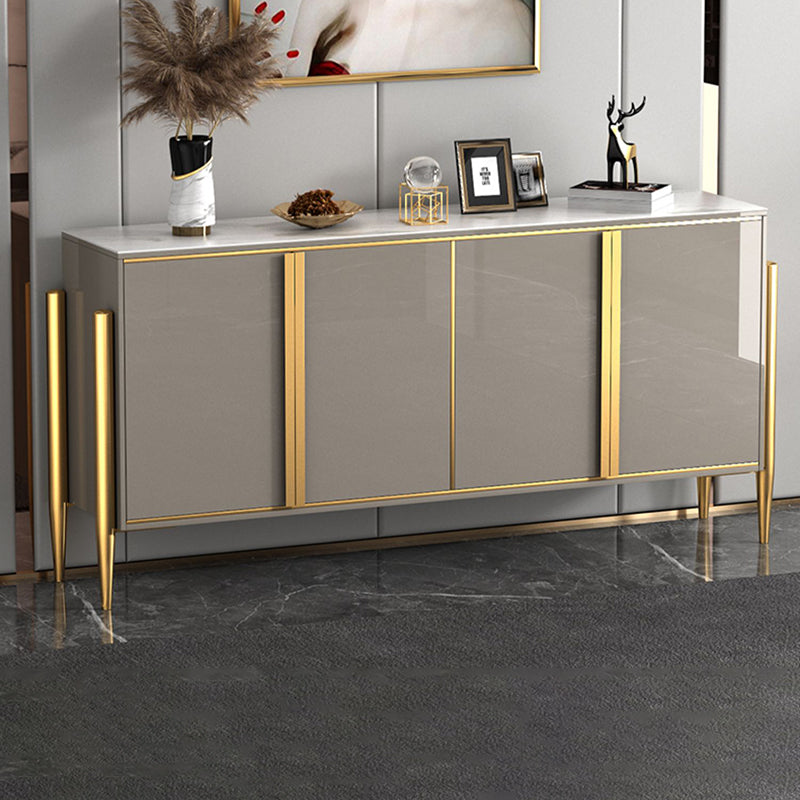 Glam Style Server Sintered Stone Sideboard with Door for Dining Room Clearhalo 'buffet_sideboard' 'Buffets & Sideboards' 'furn' 'furn_buffet_sideboard' 'Furniture' 'Kitchen & Dining Furniture' 5226734