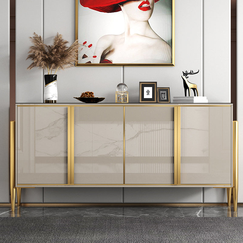 Glam Style Server Sintered Stone Sideboard with Door for Dining Room Clearhalo 'buffet_sideboard' 'Buffets & Sideboards' 'furn' 'furn_buffet_sideboard' 'Furniture' 'Kitchen & Dining Furniture' 5226735