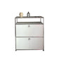 Modern Rectangle Storage Server Metal Sideboard for Dining Room 30"L x 14"W x 41"H White Clearhalo 'buffet_sideboard' 'Buffets & Sideboards' 'furn' 'furn_buffet_sideboard' 'Furniture' 'Kitchen & Dining Furniture' 5226742