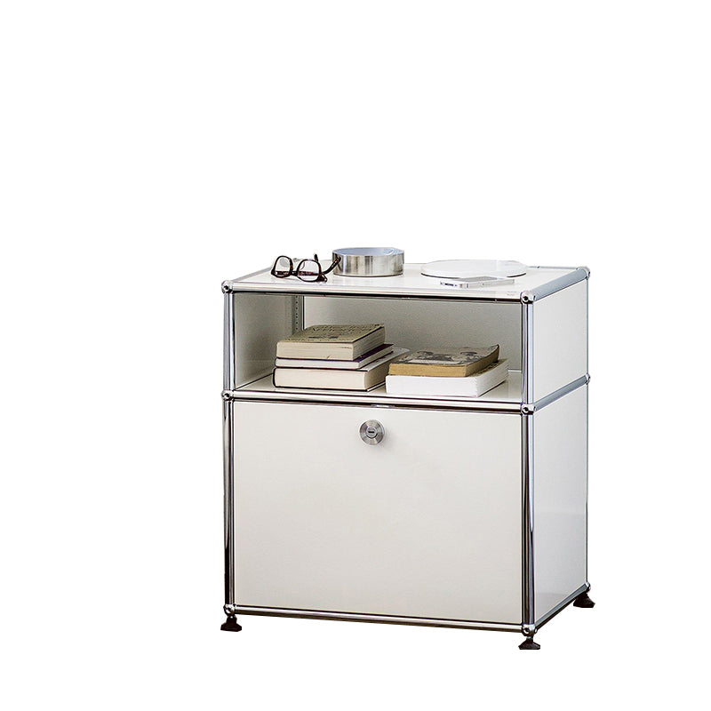 Modern Rectangle Storage Server Metal Sideboard for Dining Room 20"L x 14"W x 20"H White Clearhalo 'buffet_sideboard' 'Buffets & Sideboards' 'furn' 'furn_buffet_sideboard' 'Furniture' 'Kitchen & Dining Furniture' 5226753