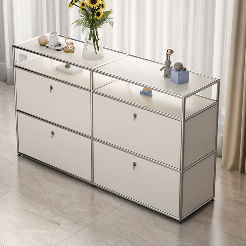 Sideboard in metallo di colore bianco Sideboard da pranzo in stile moderno per soggiorno