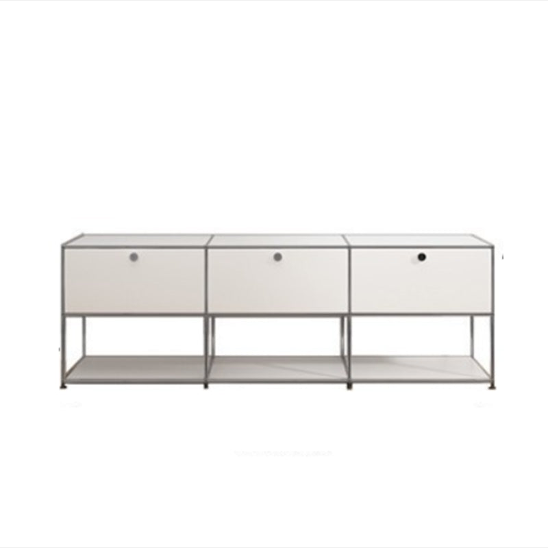 Sideboard in metallo di colore bianco Sideboard da pranzo in stile moderno per soggiorno