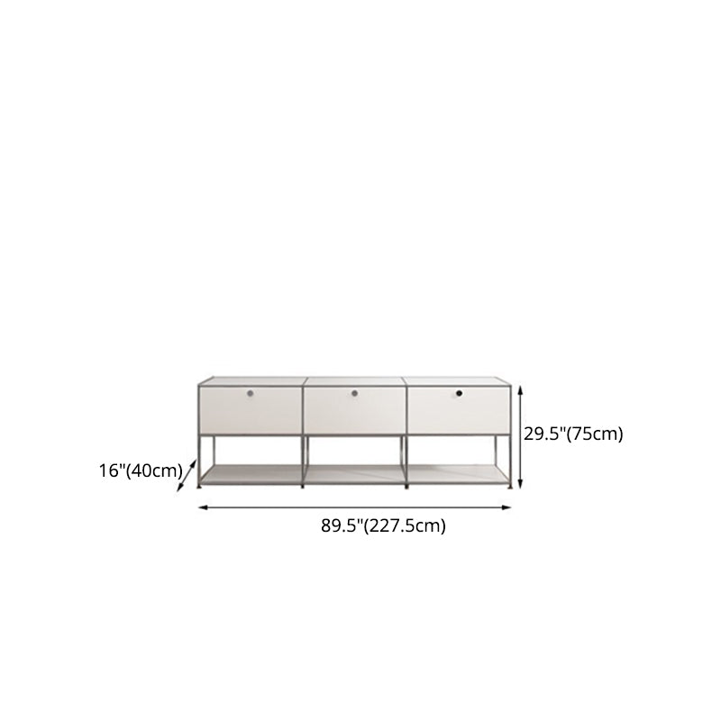 Sideboard in metallo di colore bianco Sideboard da pranzo in stile moderno per soggiorno