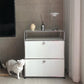 White Colour Metal Sideboard Contemporary Style Storage Dining Sideboard Clearhalo 'buffet_sideboard' 'Buffets & Sideboards' 'furn' 'furn_buffet_sideboard' 'Furniture' 'Kitchen & Dining Furniture' 5226845