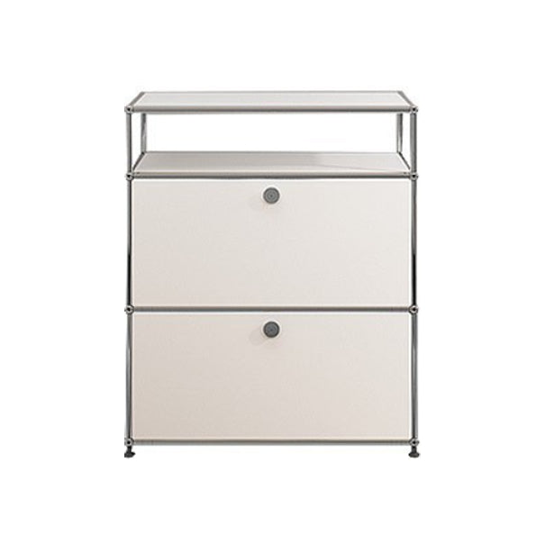 White Colour Metal Sideboard Contemporary Style Storage Dining Sideboard 31"L x 16"W x 36"H White Clearhalo 'buffet_sideboard' 'Buffets & Sideboards' 'furn' 'furn_buffet_sideboard' 'Furniture' 'Kitchen & Dining Furniture' 5226846