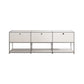 White Colour Metal Sideboard Contemporary Style Storage Dining Sideboard 90"L x 16"W x 30"H White Clearhalo 'buffet_sideboard' 'Buffets & Sideboards' 'furn' 'furn_buffet_sideboard' 'Furniture' 'Kitchen & Dining Furniture' 5226849