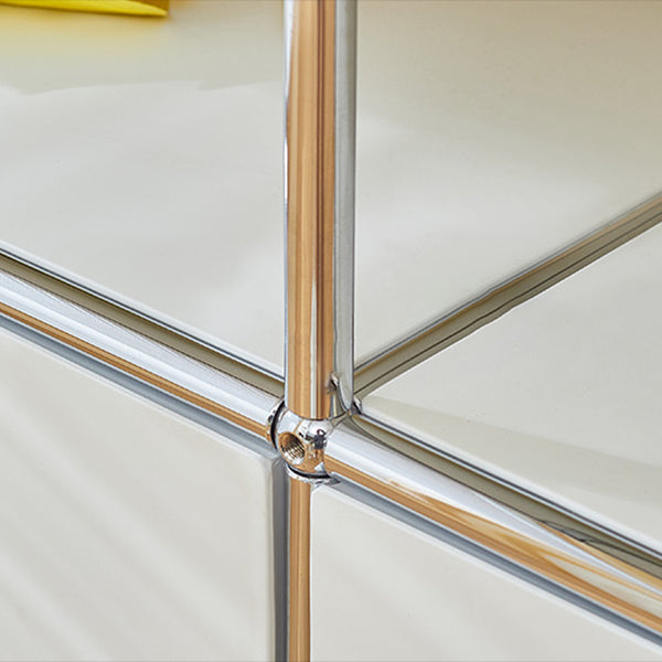 White Colour Metal Sideboard Contemporary Style Storage Dining Sideboard Clearhalo 'buffet_sideboard' 'Buffets & Sideboards' 'furn' 'furn_buffet_sideboard' 'Furniture' 'Kitchen & Dining Furniture' 5226855