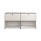 White Colour Metal Sideboard Contemporary Style Storage Dining Sideboard 60"L x 16"W x 30"H Gloss White Clearhalo 'buffet_sideboard' 'Buffets & Sideboards' 'furn' 'furn_buffet_sideboard' 'Furniture' 'Kitchen & Dining Furniture' 5226858