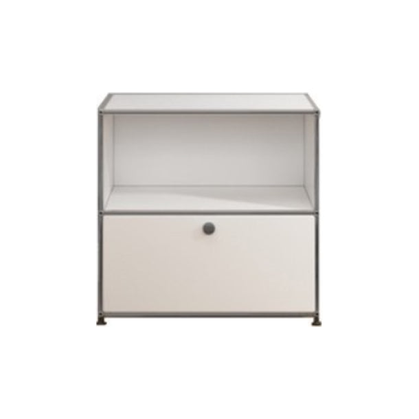 White Colour Metal Sideboard Contemporary Style Storage Dining Sideboard 31"L x 16"W x 30"H Textured White Clearhalo 'buffet_sideboard' 'Buffets & Sideboards' 'furn' 'furn_buffet_sideboard' 'Furniture' 'Kitchen & Dining Furniture' 5226859