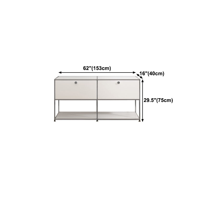 White Colour Metal Sideboard Contemporary Style Storage Dining Sideboard Clearhalo 'buffet_sideboard' 'Buffets & Sideboards' 'furn' 'furn_buffet_sideboard' 'Furniture' 'Kitchen & Dining Furniture' 5226867