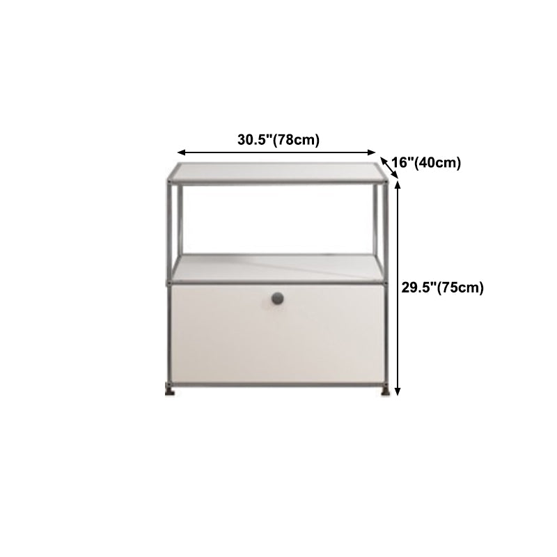 White Colour Metal Sideboard Contemporary Style Storage Dining Sideboard Clearhalo 'buffet_sideboard' 'Buffets & Sideboards' 'furn' 'furn_buffet_sideboard' 'Furniture' 'Kitchen & Dining Furniture' 5226870