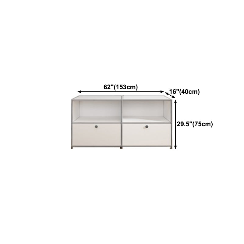 White Colour Metal Sideboard Contemporary Style Storage Dining Sideboard Clearhalo 'buffet_sideboard' 'Buffets & Sideboards' 'furn' 'furn_buffet_sideboard' 'Furniture' 'Kitchen & Dining Furniture' 5226876