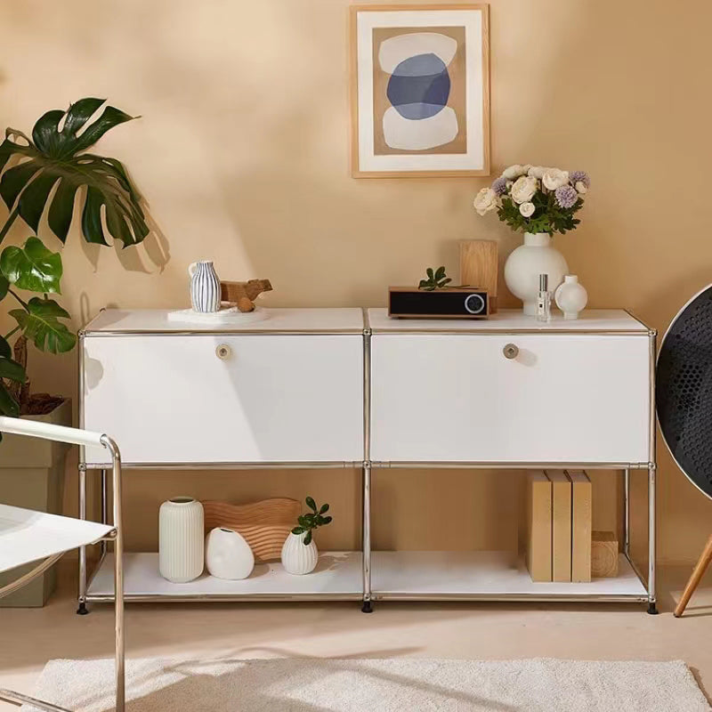 Server di archiviazione contemporanea in acciaio inossidabile di colore bianco