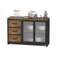 15.75"W Sideboard Contemporary Style Dining Server with 3 Drawers for Kitchen Dining Room