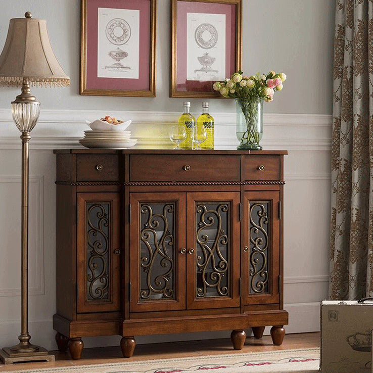 Dining Server Birch e Sideboard in legno fabbricato con cassetti, 42,1 "L x 13,2" W x 37 "H