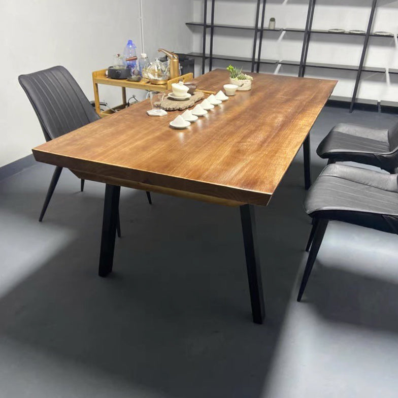 Mesa de escritura de oficina de madera sólida mesa de reunión de rectángulo moderno