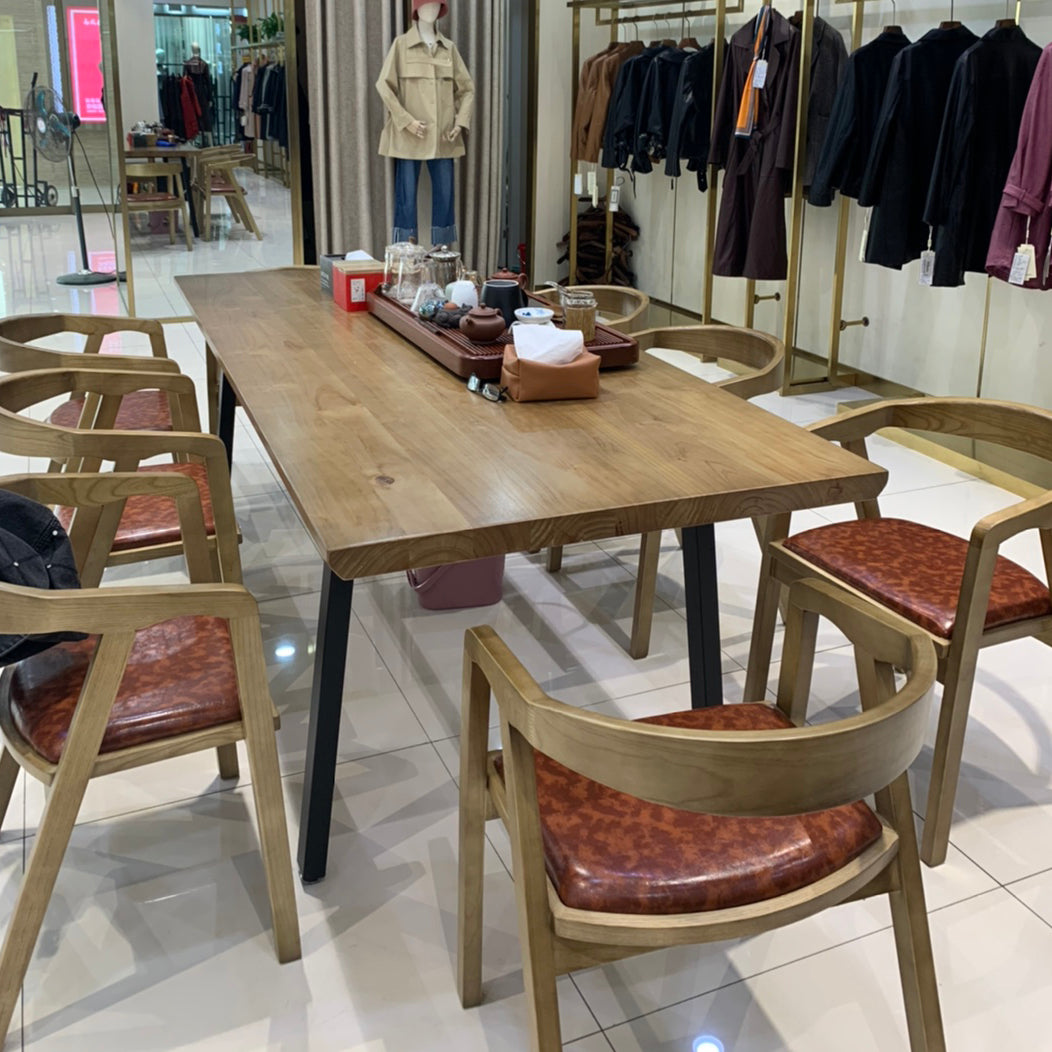 Mesa de escritura de oficina de madera sólida mesa de reunión de rectángulo moderno