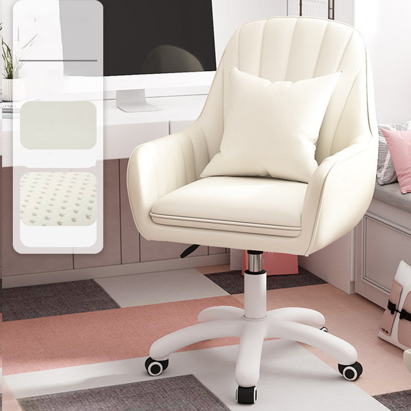 Silla de escritorio de computadora tapizada con ruedas silla de oficina moderna con base de nylon