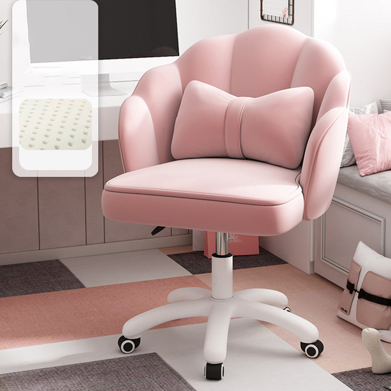 Silla de escritorio de computadora tapizada con ruedas silla de oficina moderna con base de nylon
