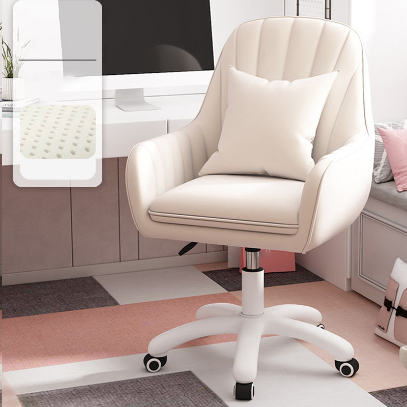 Silla de escritorio de computadora tapizada con ruedas silla de oficina moderna con base de nylon