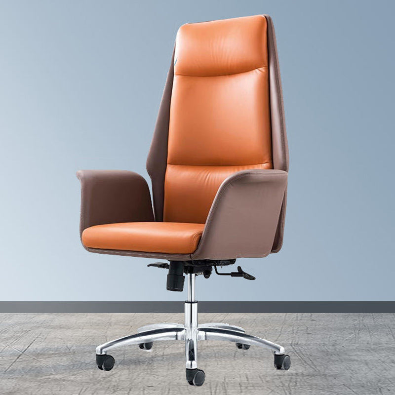 Modern Office Chair with Silver Metal Frame Executive Ergonomic Task Chair Clearhalo 'furn' 'furn_office_chair' 'Furniture' 'Office Chairs' 'Office Furniture' 'office_chair' 5227366