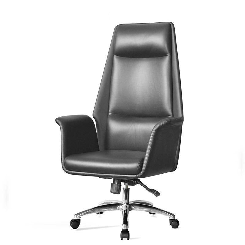 Modern Office Chair with Silver Metal Frame Executive Ergonomic Task Chair Black High-Back (Over 22 in.) Casters Included Clearhalo 'furn' 'furn_office_chair' 'Furniture' 'Office Chairs' 'Office Furniture' 'office_chair' 5227370