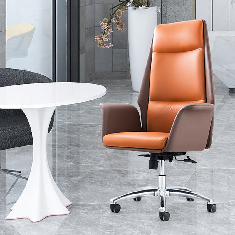 Modern Office Chair with Silver Metal Frame Executive Ergonomic Task Chair Clearhalo 'furn' 'furn_office_chair' 'Furniture' 'Office Chairs' 'Office Furniture' 'office_chair' 5227371