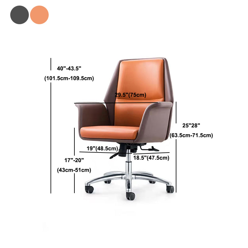 Modern Office Chair with Silver Metal Frame Executive Ergonomic Task Chair Clearhalo 'furn' 'furn_office_chair' 'Furniture' 'Office Chairs' 'Office Furniture' 'office_chair' 5227380