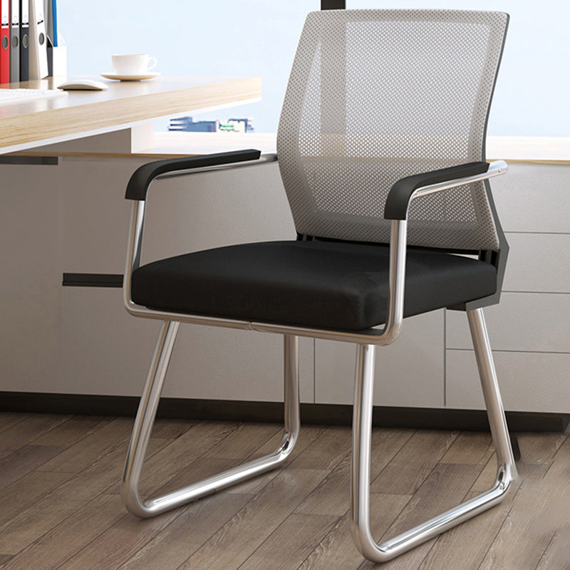 Metal Base Contemporary Arm Office Chair Mid-Back Conference Chair Black-Gray Clearhalo 'furn' 'furn_office_chair' 'Furniture' 'Office Chairs' 'Office Furniture' 'office_chair' 5227460