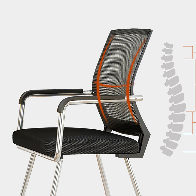 Metal Base Contemporary Arm Office Chair Mid-Back Conference Chair Clearhalo 'furn' 'furn_office_chair' 'Furniture' 'Office Chairs' 'Office Furniture' 'office_chair' 5227466