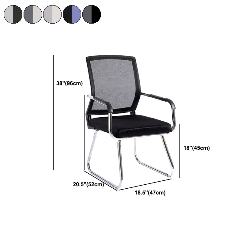 Metal Base Contemporary Arm Office Chair Mid-Back Conference Chair Clearhalo 'furn' 'furn_office_chair' 'Furniture' 'Office Chairs' 'Office Furniture' 'office_chair' 5227471