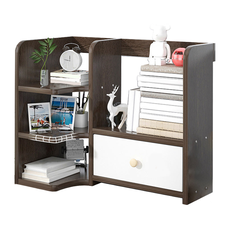 Modern Style Bookshelf Engineer Wood Bookcase with Drawer for Home 22.8"L x 12.6"W x 18.9"H Black Clearhalo 'Bookcases' 'furn' 'furn_bookcases' 'Furniture' 'Office Furniture' 5227503