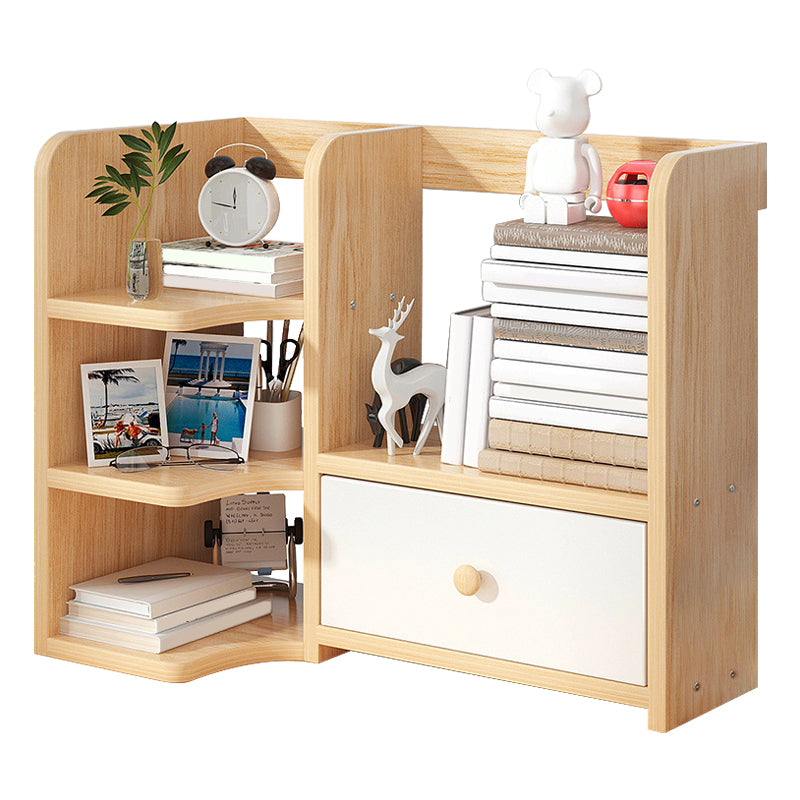 Modern Style Bookshelf Engineer Wood Bookcase with Drawer for Home 22.8"L x 12.6"W x 18.9"H Wood Clearhalo 'Bookcases' 'furn' 'furn_bookcases' 'Furniture' 'Office Furniture' 5227512