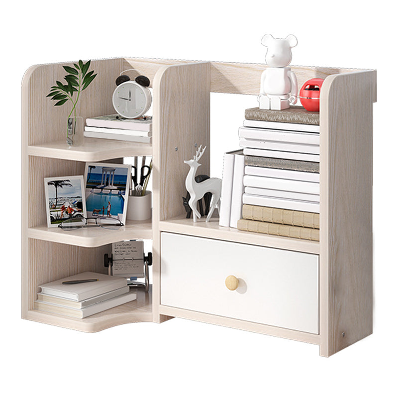Modern Style Bookshelf Engineer Wood Bookcase with Drawer for Home 22.8"L x 12.6"W x 18.9"H Gray-White Clearhalo 'Bookcases' 'furn' 'furn_bookcases' 'Furniture' 'Office Furniture' 5227520