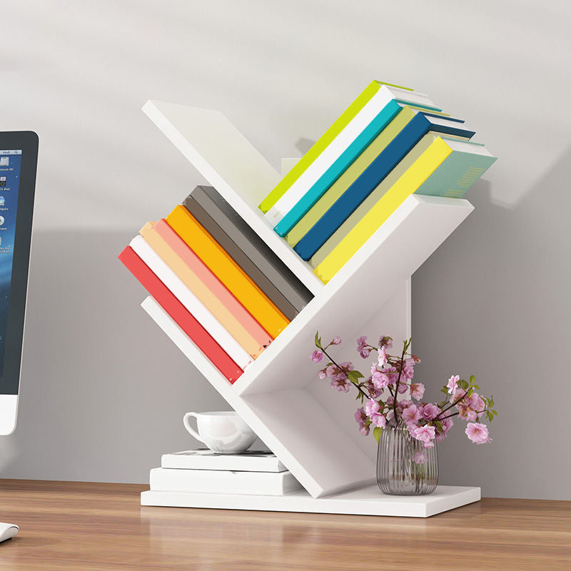 Modern Style Bookshelf in Engineer Wood Closed Back Bookcase