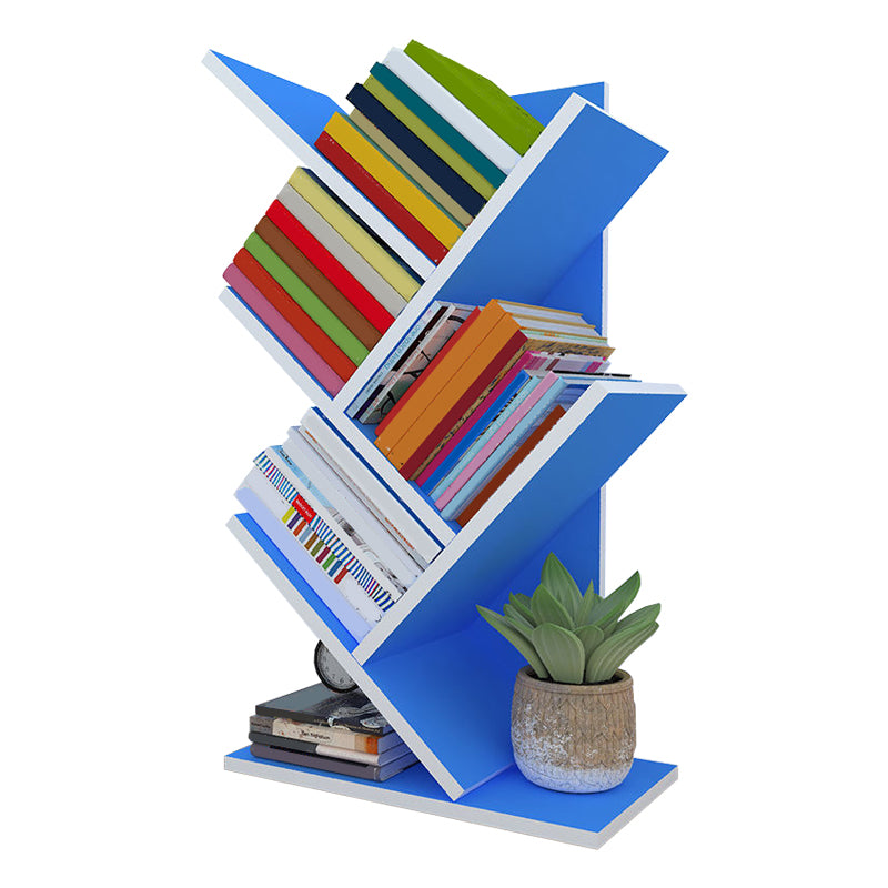 Modern Style Bookshelf in Engineer Wood Closed Back Bookcase