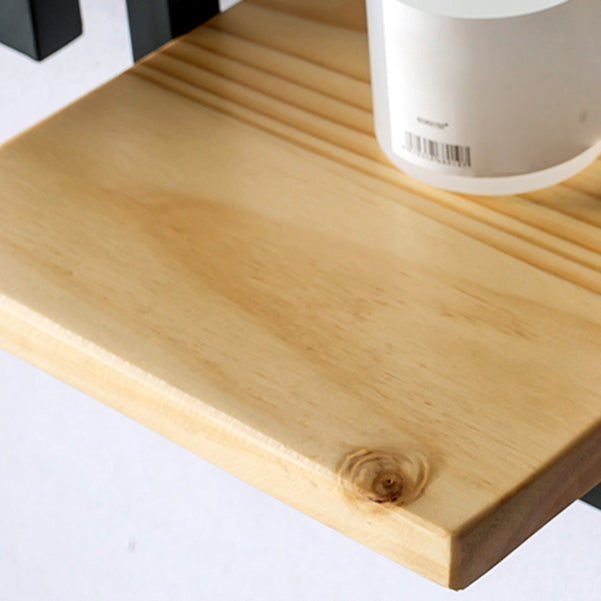 Bibliothèque étagère murale en métal industriel et étagère en bois