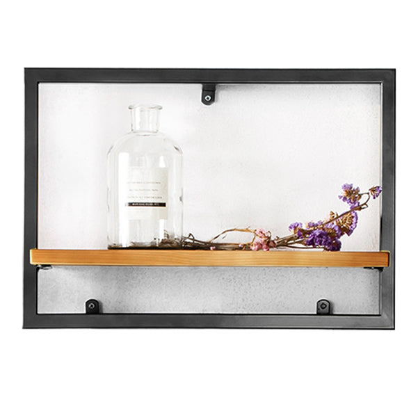 Bibliothèque étagère murale en métal industriel et étagère en bois